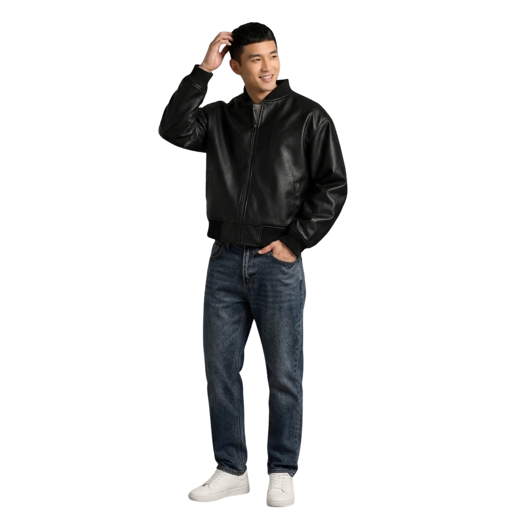 BOMBER LEATHER JACKET