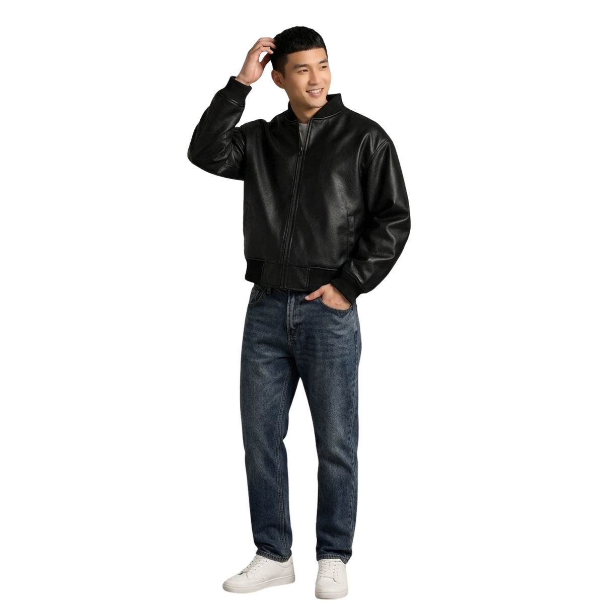 BOMBER LEATHER JACKET