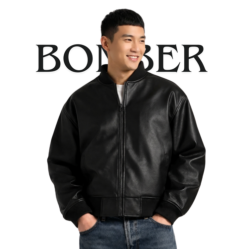 BOMBER LEATHER JACKET