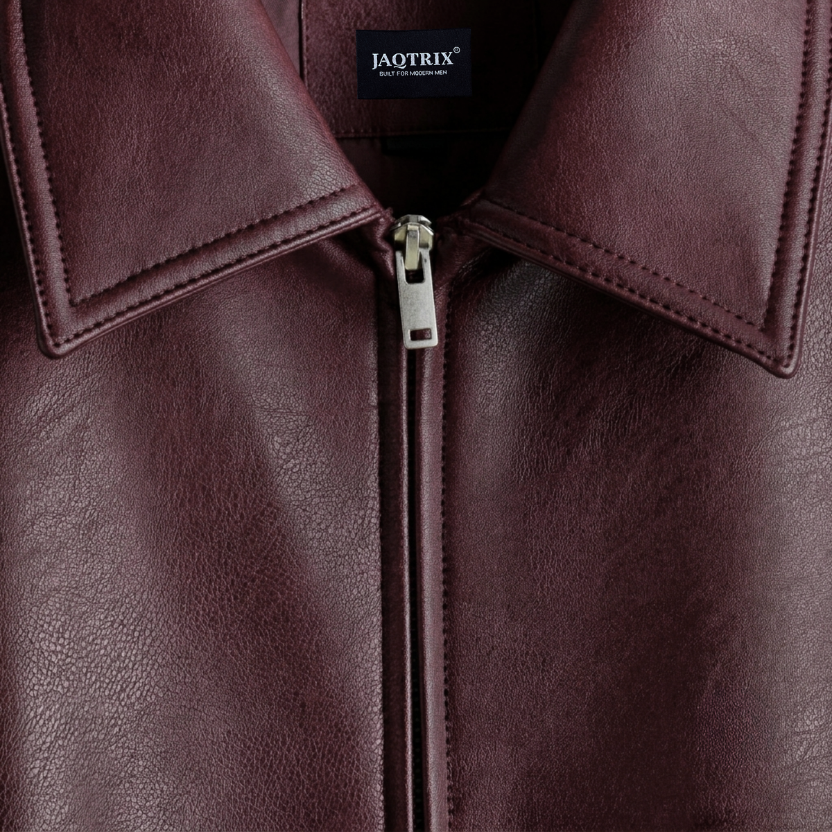 COLLARED LEATHER JACKET