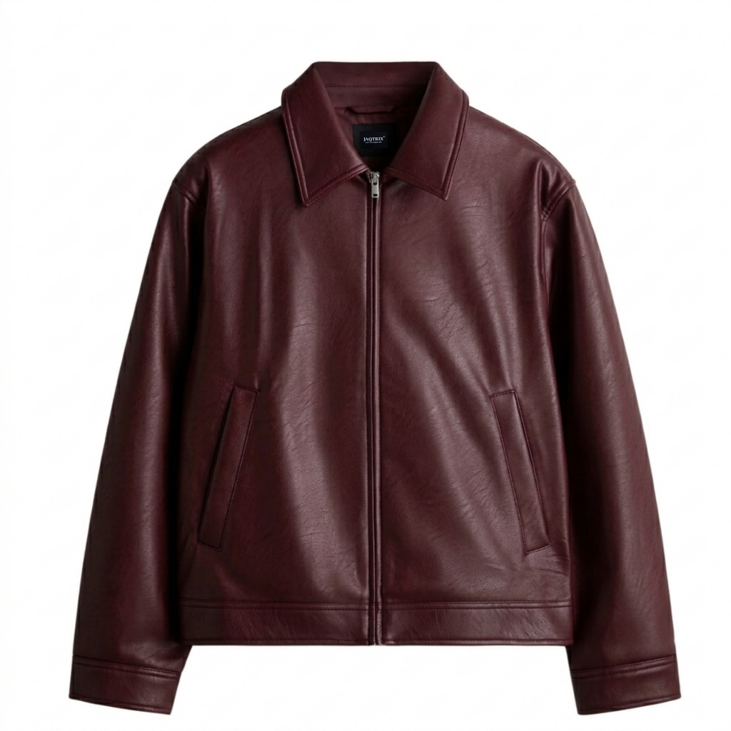COLLARED LEATHER JACKET