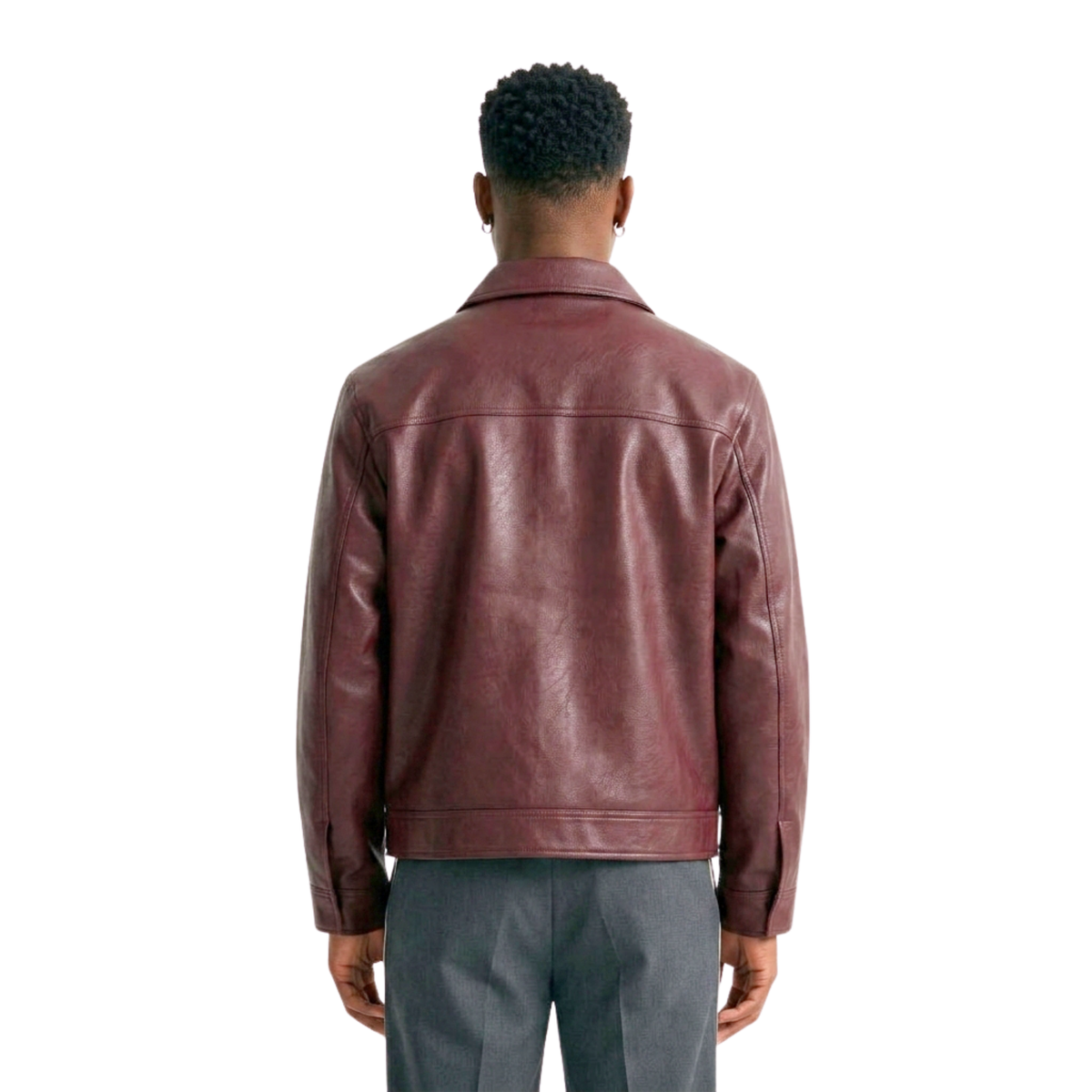 COLLARED LEATHER JACKET
