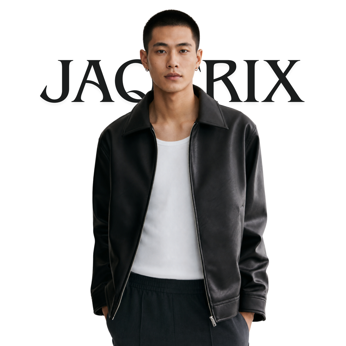 COLLARED LEATHER JACKET