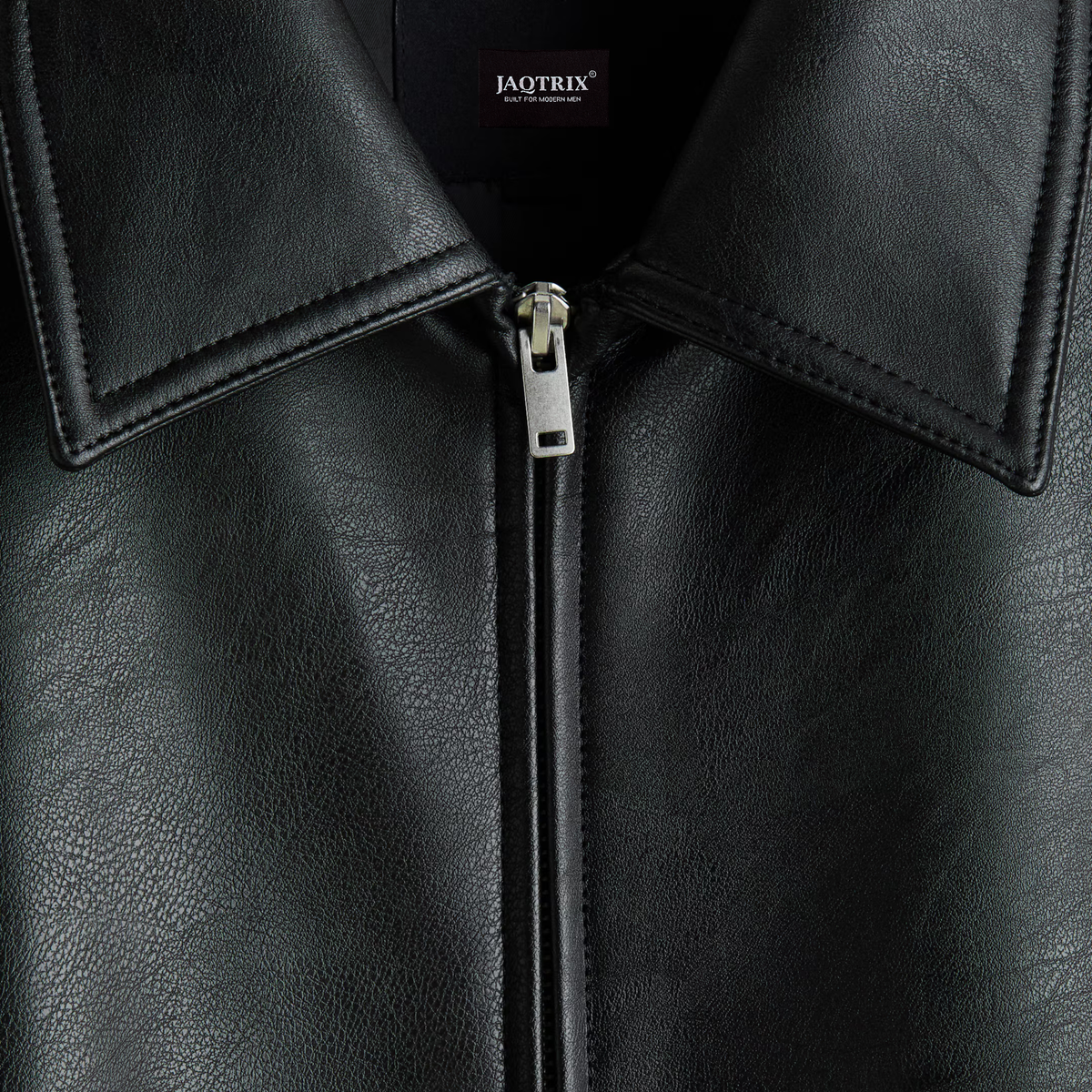 COLLARED LEATHER JACKET