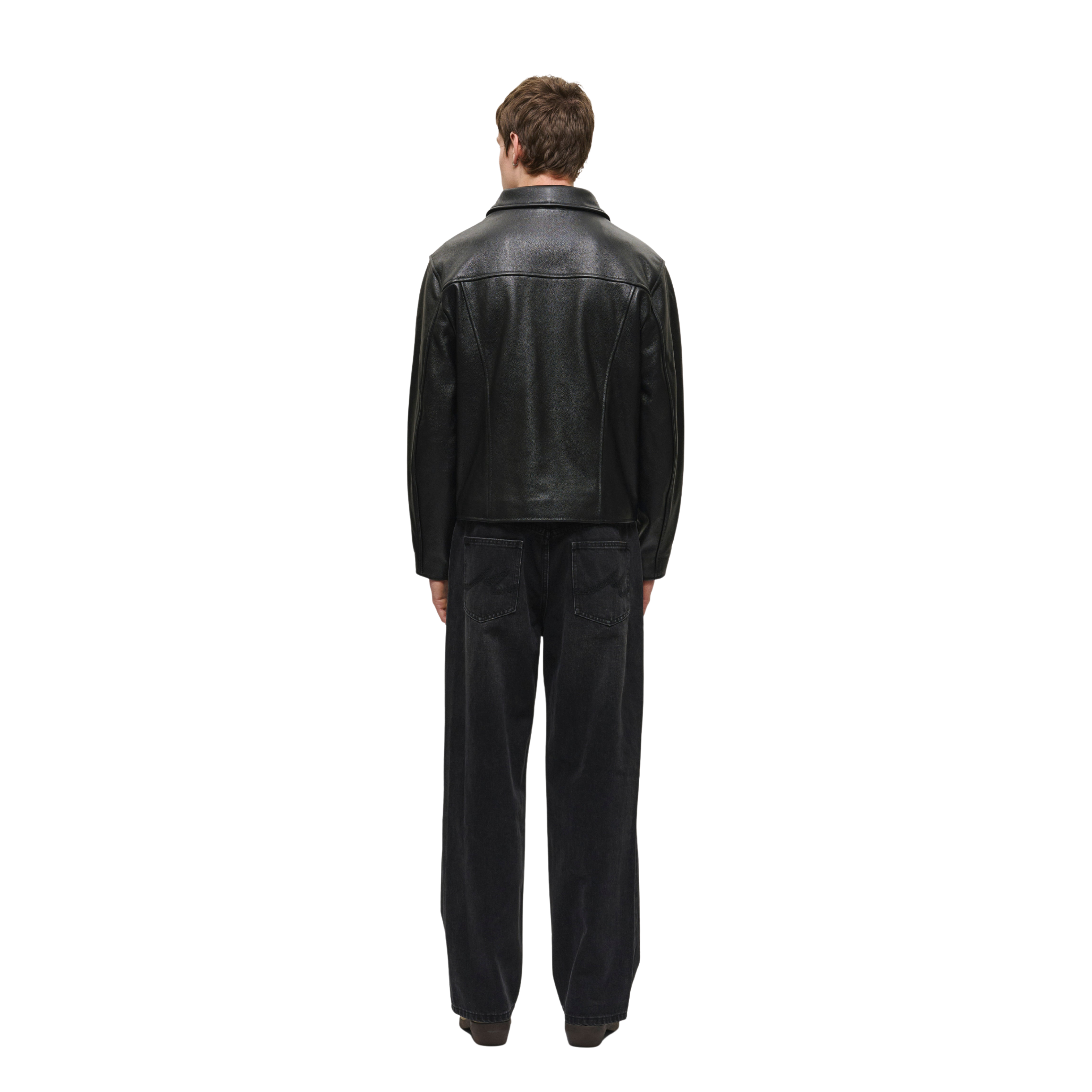 COLLARED LEATHER JACKET