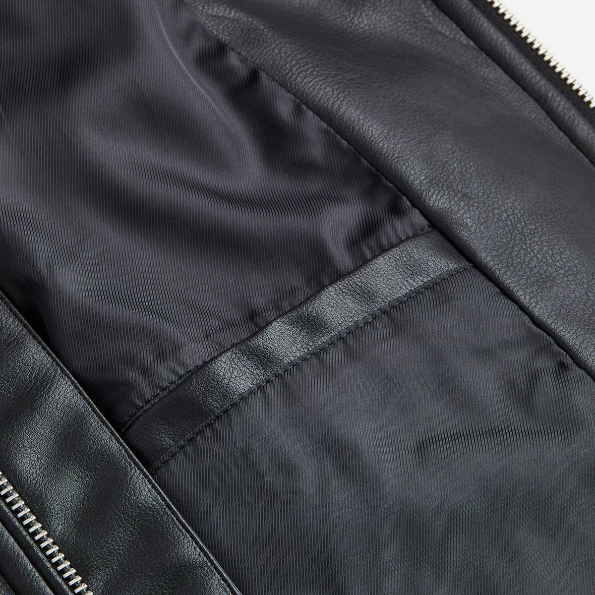 COLLARED BLACK LEATHER JACKET